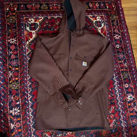 Carhartt Fleece Lined Rain Defender Shirt Jacket Mens Medium - Picture 1 of 6
